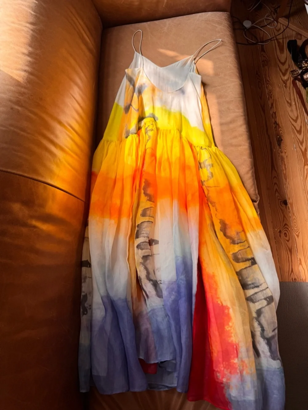 Angel Chen Tie Dye silk runway watercolor Midi Shanghai Spring 2022 collection - Picture 6 of 17